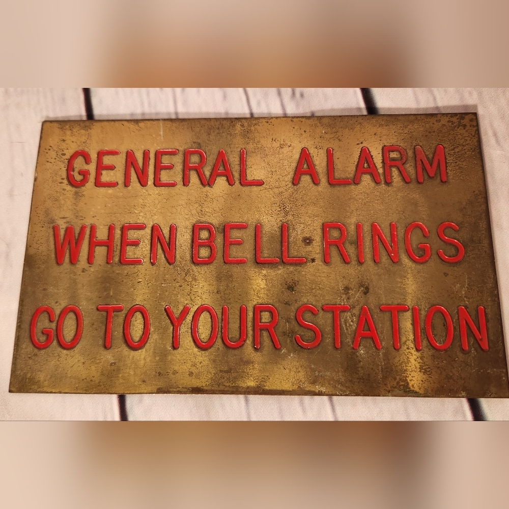 Vintage SOLID brass wall plaque. Yacht club salvage
